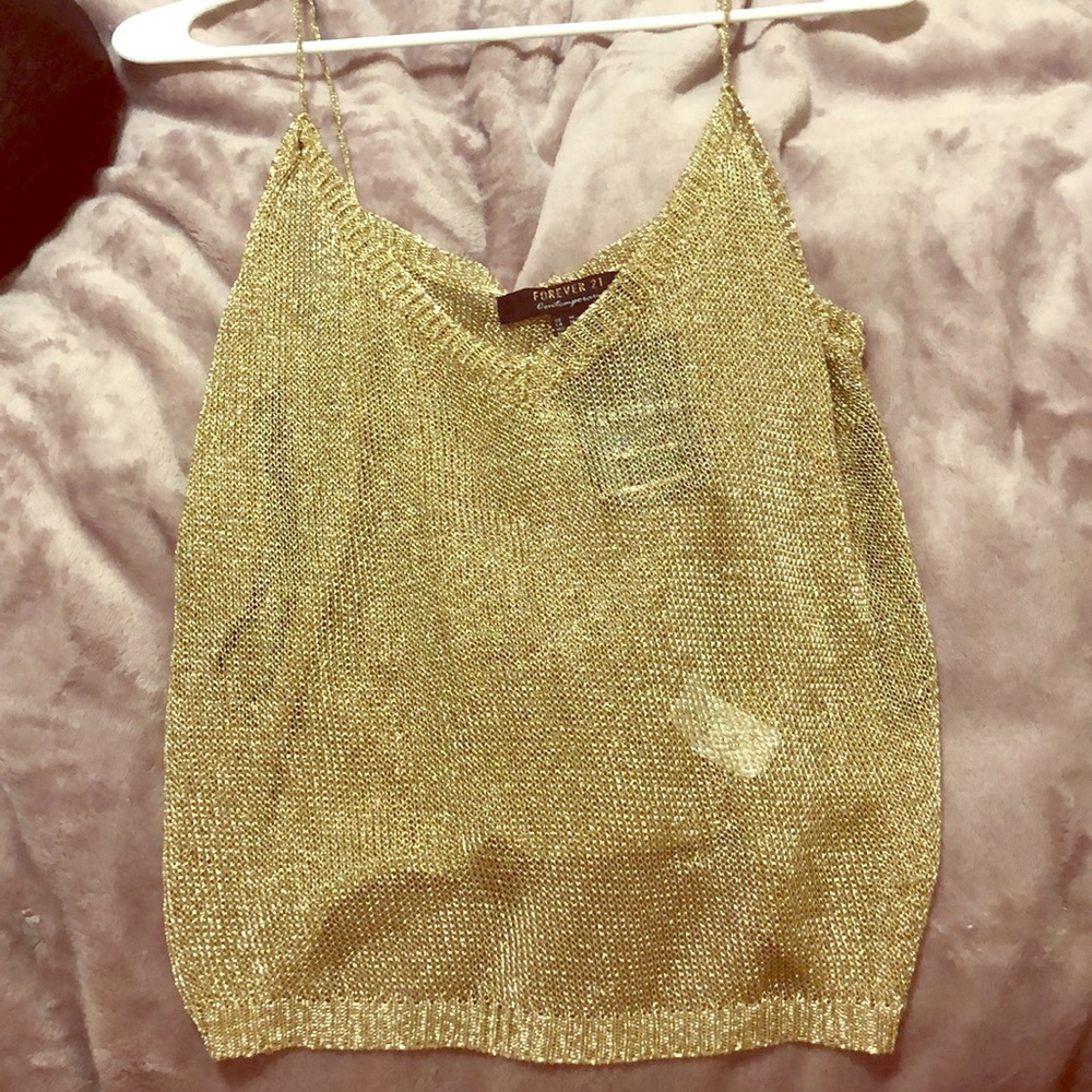 Gold mesh top